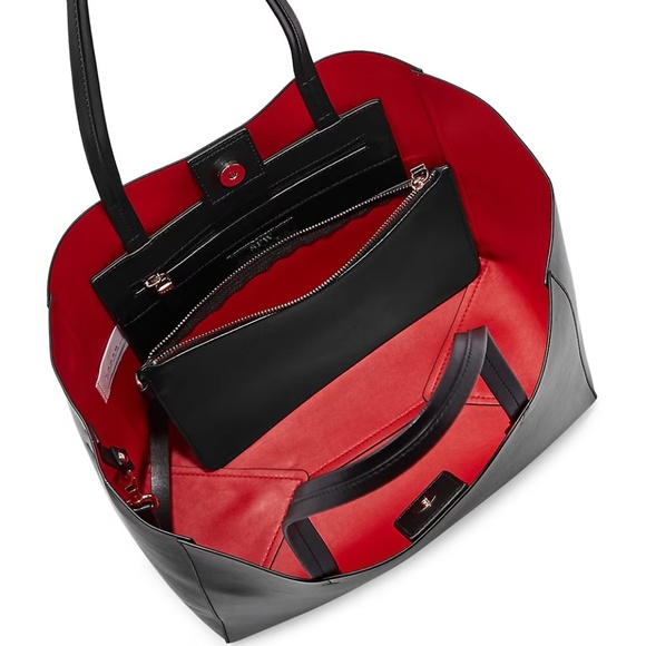 SFW Black Classic Snap-Top Leather Tote - Picture 3 of 11